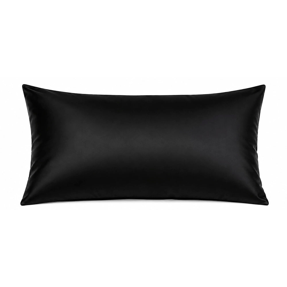 Funda de Almohada Negra para Cabello Rizado