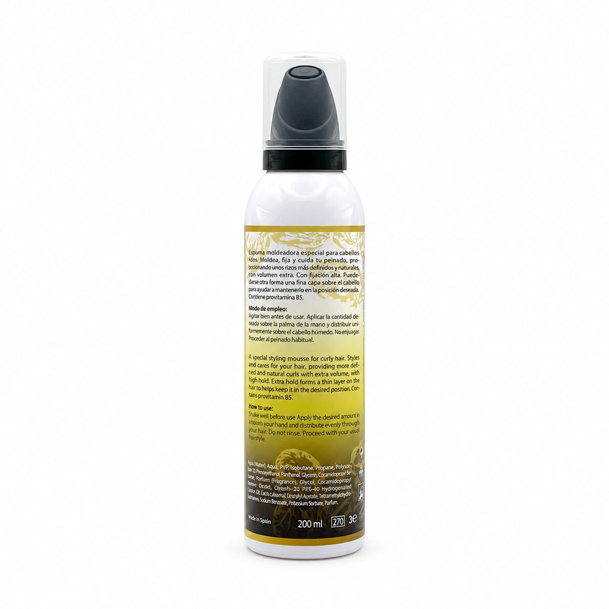 Espuma Fuerte Rizos Carmen Cosméticos — vista trasera
