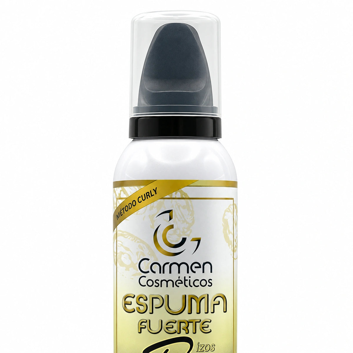Espuma Fuerte Rizos Carmen Cosméticos — detalle del envase