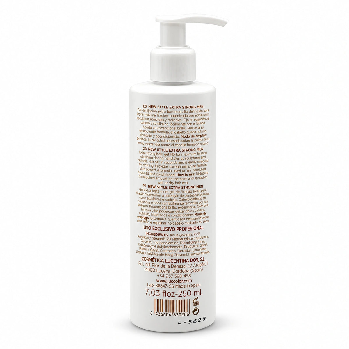 Gel Fijador Extra Fuerte Luc Color — vista trasera