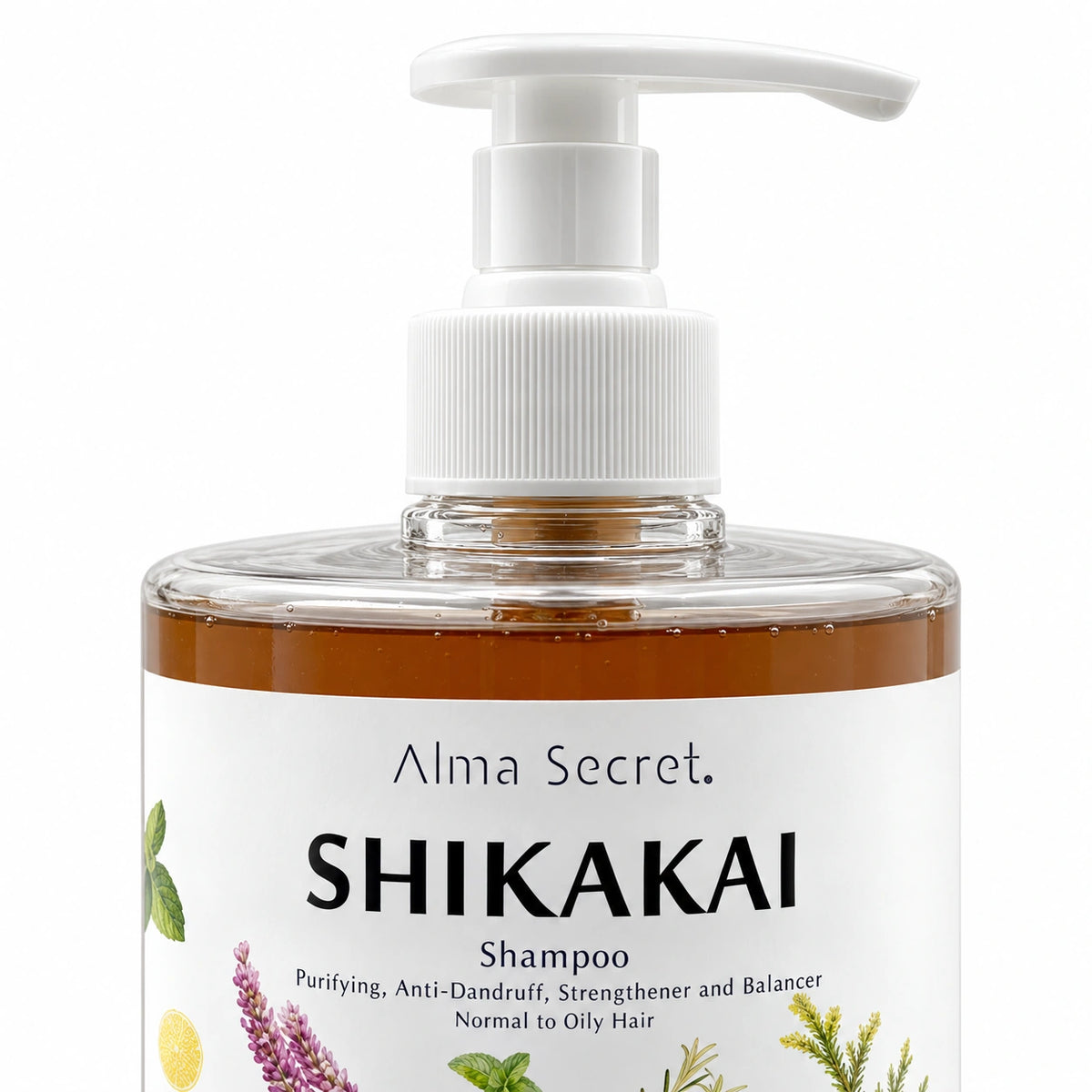 Champú Shikakai Equilibrante y Anticaspa — detalle del envase