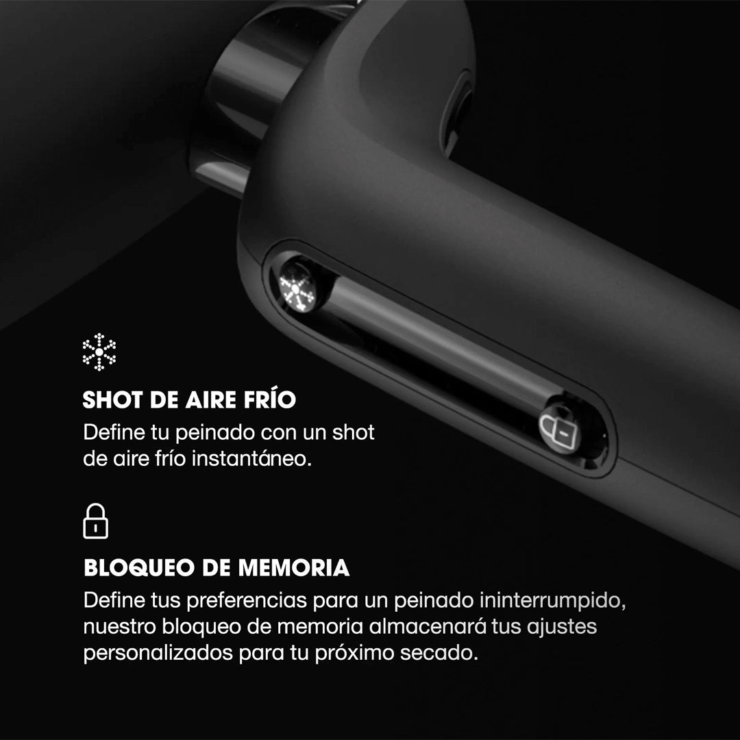 Secador iónico profesional ghd Speed negro con difusor para cabello rizado