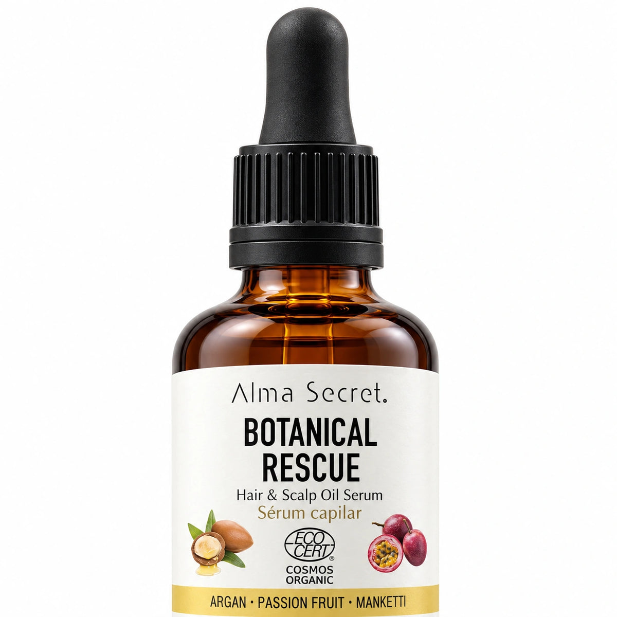 Sérum Capilar Botanical Rescue — detalle del cuentagotas