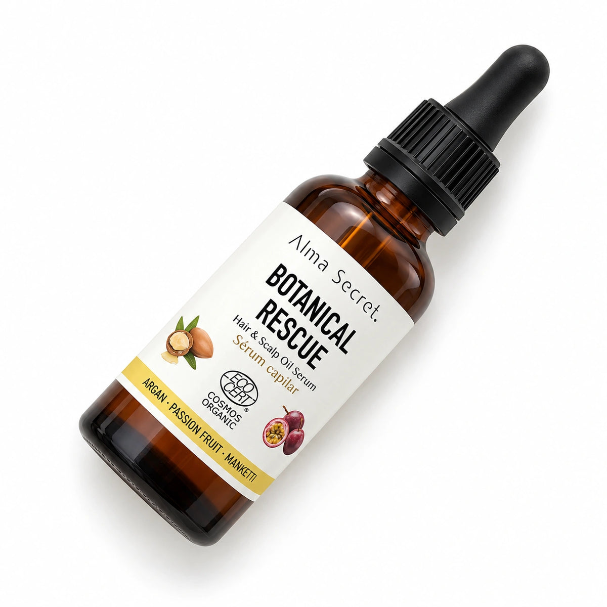 Sérum Capilar Botanical Rescue — vista diagonal del bote